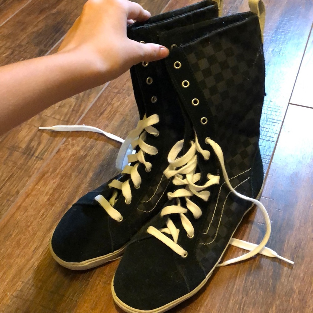 High-top Black and Grey Vans